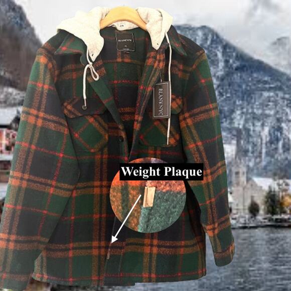 Blank NYC Mens Plaid Heavy Shacket Shirt With Removable Hood Jacket Size M - Picture 5 of 12